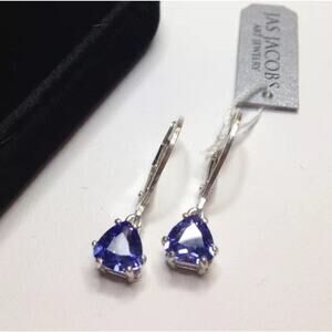 Beautiful 2.5ctw Trillion Cut Tanzanite Earrings in Sterling Silver
